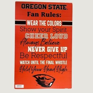 Oregon State Fan Rules Wooden Wall Decor Orange Black Beavers